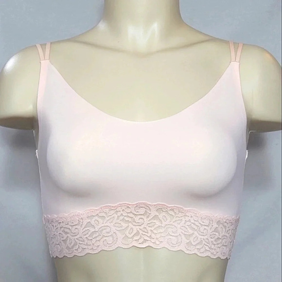 SMALL Xhilaration Laser Cut Wire Free‎ Bra Bralette Feather Peach NWT - Picture 1 of 3